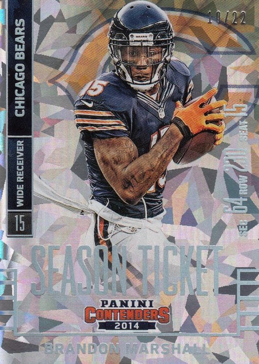 2014 Panini Contenders BRANDON MARSHALL SEASON TICKET 10/22 CRACKED ICE