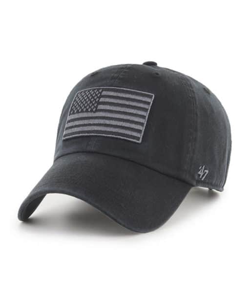 Operation Hat Trick Clean Up Black 47 Brand Adjustable USA Flag Hat - Image 3