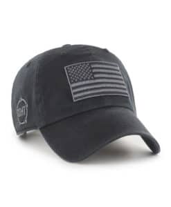 Operation Hat Trick Clean Up Black 47 Brand Adjustable USA Flag Hat