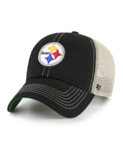 Pittsburgh Steelers 47 Brand Trawler Black Clean Up Mesh Snapback Hat