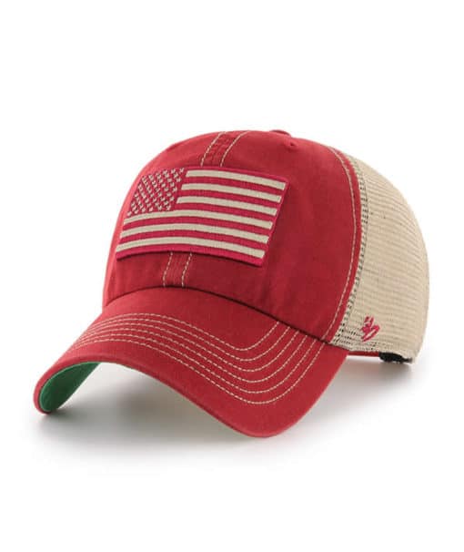 Alabama USA Flag 47 Brand Razor Red OHT Khaki Mesh Snapback Hat - Image 3