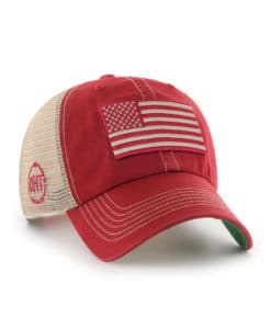 Alabama USA Flag 47 Brand Razor Red OHT Khaki Mesh Snapback Hat