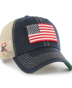 Operation Hat Trick Clean Up Trawler Navy 47 Brand Adjustable USA Flag Hat