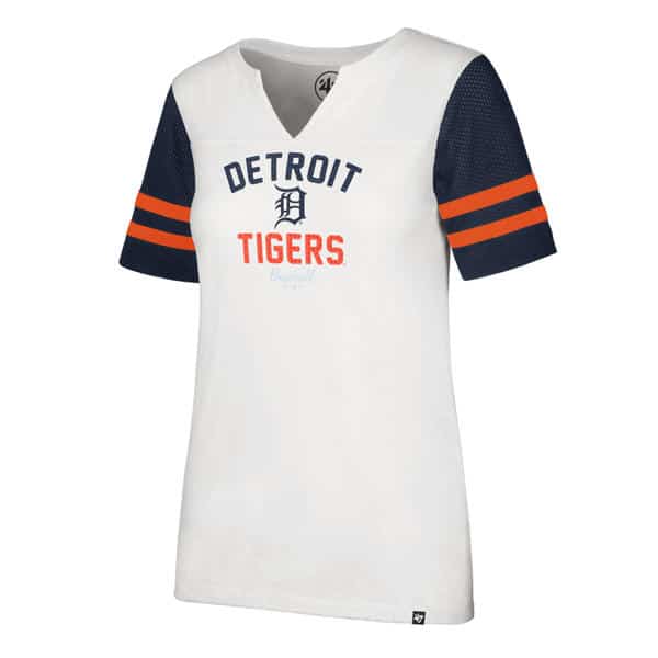 Detroit Tigers Women's 47 Brand All City Rhinestone Tee T-Shirt Large