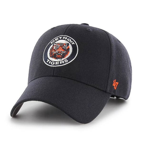 '47 Detroit Tigers 1972 Logo Adjustable Hat - Cooperstown Collection Clean Up Cap Blue One Size