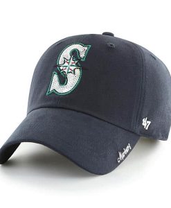 Seattle Mariners Women's 47 Brand Navy Sparkle Clean Up Adjustable Hat