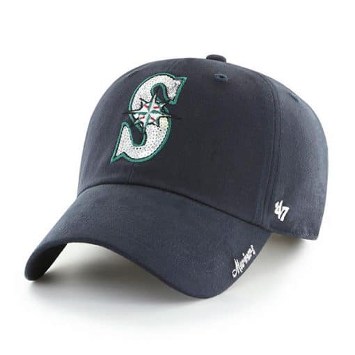 Seattle Mariners Women's 47 Brand Navy Sparkle Clean Up Adjustable Hat