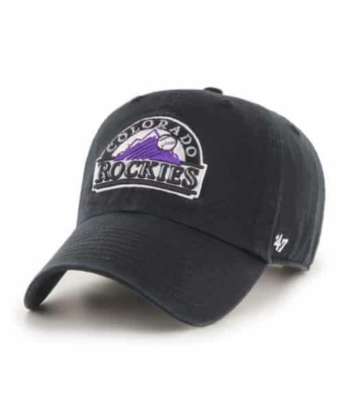 Colorado Rockies 47 Brand Cooperstown Black Clean Up Adjustable Hat