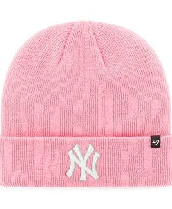 New York Yankees Women's 47 Brand Pink Raised Cuff Knit Hat