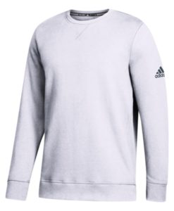 Men's Adidas White Climawarm Fleece Crew Pullover