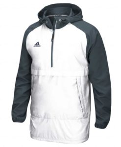 Men's Adidas White Gray Varsity Pullover Hooded Jacket