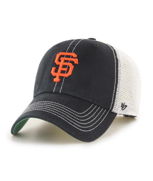 San Francisco Giants 47 Brand Black Trawler Mesh Clean Up Snapback Hat