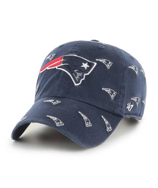 New England Patriots Women's 47 Brand Confetti Navy Clean Up Adjustable Hat