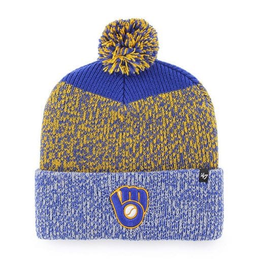 Milwaukee Brewers 47 Brand Blue Yellow Static Cuff Knit Hat