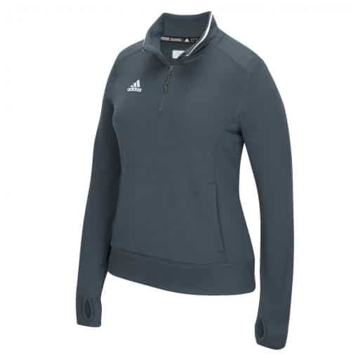 Women's Adidas Gray Climalite 1/4 Zip Pullover