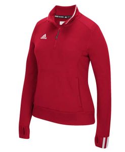 Women's Adidas Red Climalite 1/4 Zip Pullover