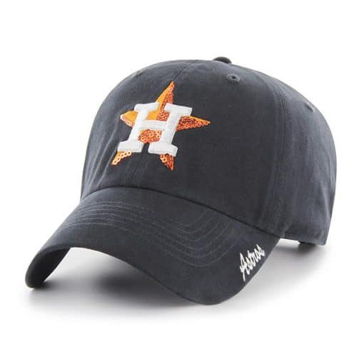 Houston Astros Women's 47 Brand Sparkle Navy Clean Up Adjustable Hat