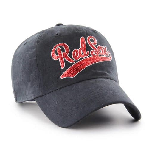 Boston Red Sox Women's 47 Brand Navy Red Sparkle Adjustable Hat