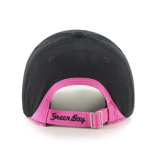 Green Bay Packers Women's 47 Brand Pink Black Clean Up Hat - Image 2
