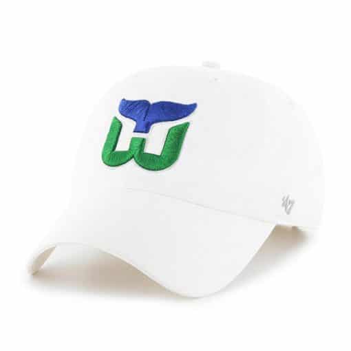 Hartford Whalers 47 Brand White Clean Up Adjustable Hat