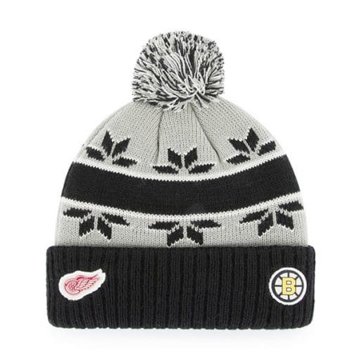 Original Six 47 Brand Rink Black Gray Cuff Knit Hat - Image 2