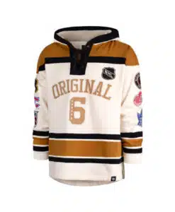 Original Six Men's 47 Brand Cream Vintage Pullover Jersey Hoodie