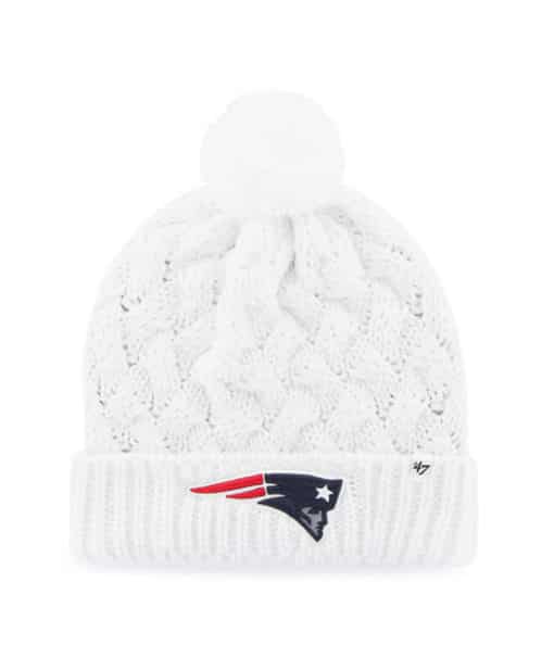 New England Patriots Women's 47 Brand White Fiona Cuff Knit Hat