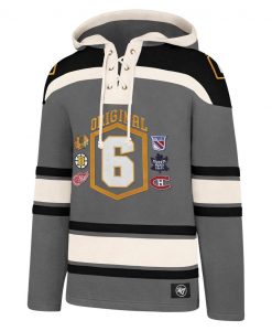 Original Six Men's 47 Brand Gray Pullover Jersey Hoodie