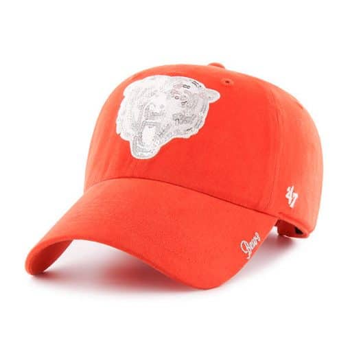 Chicago Bears 47 Brand Sparkle Women's Orange Clean Up Hat