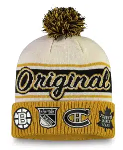 Original Six Fanatics Vintage Mustard Tan Cuff Knit Winter Hat