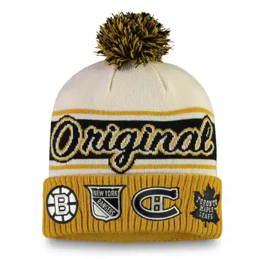 Original Six Fanatics Vintage Mustard Tan Cuff Knit Winter Hat