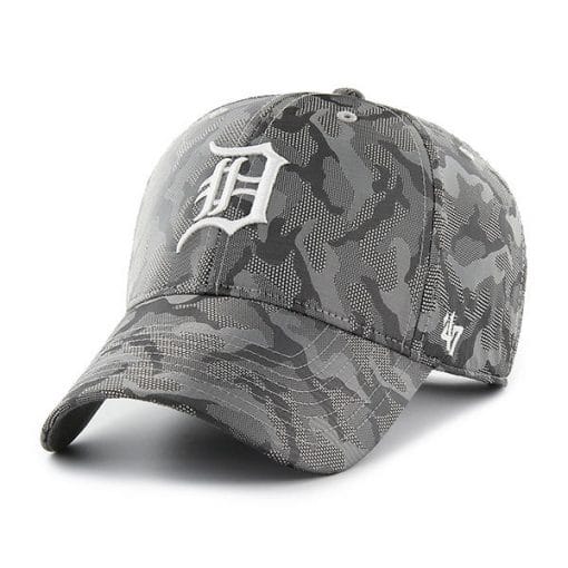 Detroit Tigers 47 Brand Gray Camo Smokelin Adjustable Hat