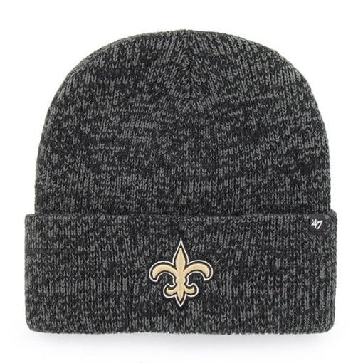 New Orleans Saints 47 Brand Black Brain Freeze Cuff Knit Hat