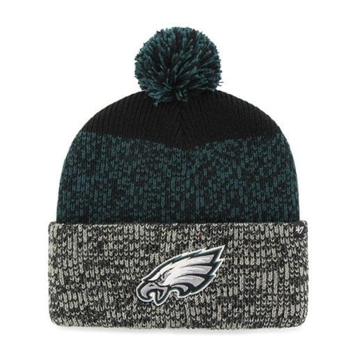Philadelphia Eagles 47 Brand Black Static Cuff Knit Hat