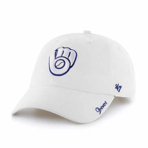 Milwaukee Brewers Women's 47 Brand White Miata Clean Up Hat