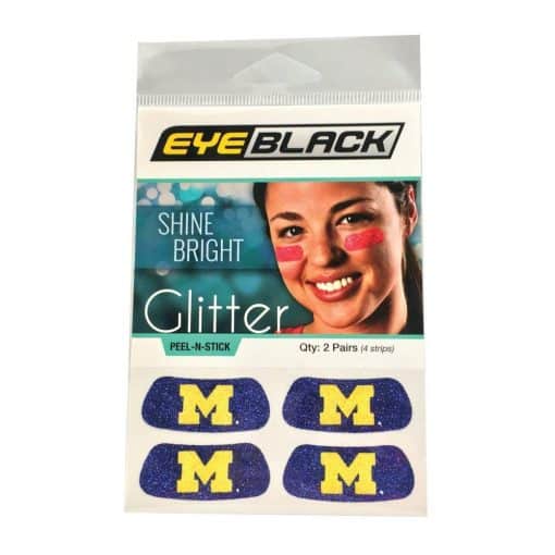 Michigan Wolverines Navy Temporary Tattoo Glitter