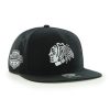 Chicago Blackhawks 47 Brand Black Sure Shot Snapback Hat