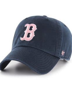 Boston Red Sox 47 Brand Pink Navy Clean Up Adjustable Hat