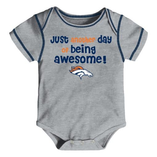 Denver Broncos Baby Being Awesome Gray Onesie Creeper