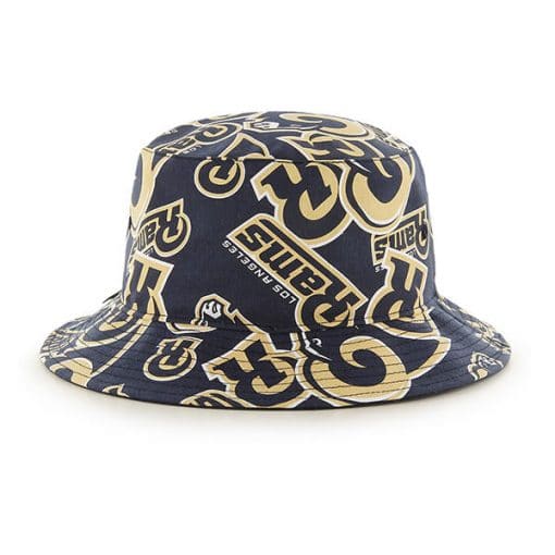 Los Angeles Rams 47 Brand Navy Bravado Bucket Hat - Image 2