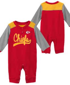 Kansas City Chiefs Baby Red Scrimmage Long Sleeve Coverall