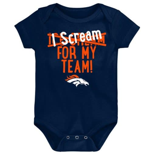 Denver Broncos Baby Navy Team Scream Onesie Creeper