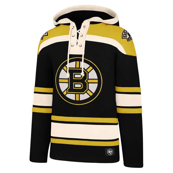 Boston Bruins Men's 47 Brand Black Pullover Jersey Hoodie ...