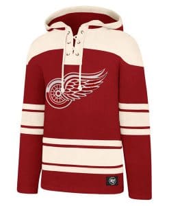 Detroit Red Wings Men's 47 Brand Red Vintage Pullover Jersey Hoodie