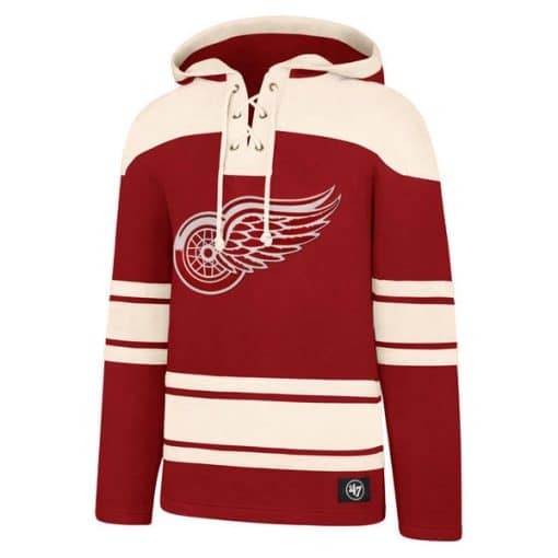 Detroit Red Wings Men's 47 Brand Red Vintage Pullover Jersey Hoodie