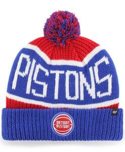 Detroit Pistons 47 Brand Red Blue Calgary Cuff Knit Hat