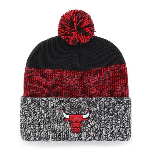 Chicago Bulls 47 Brand Static Black Cuff Knit Hat