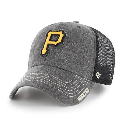 Pittsburgh Pirates 47 Brand Black Burnstead Mesh Adjustable Hat