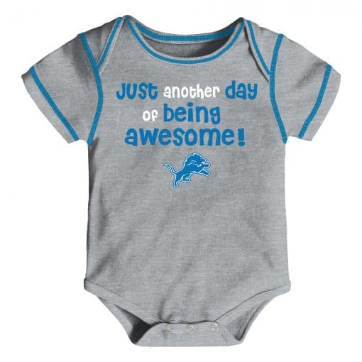 Detroit Lions 3/6 Months Baby Awesome Gray Onesie Creeper