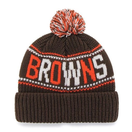 Cleveland Browns Jumble Cuff Knit Brown 47 Brand Hat - Image 2